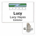 Classic Side Loading Rigid Vinyl Name Tag Holder w/ Pin/Clip (4"x2 1/2")